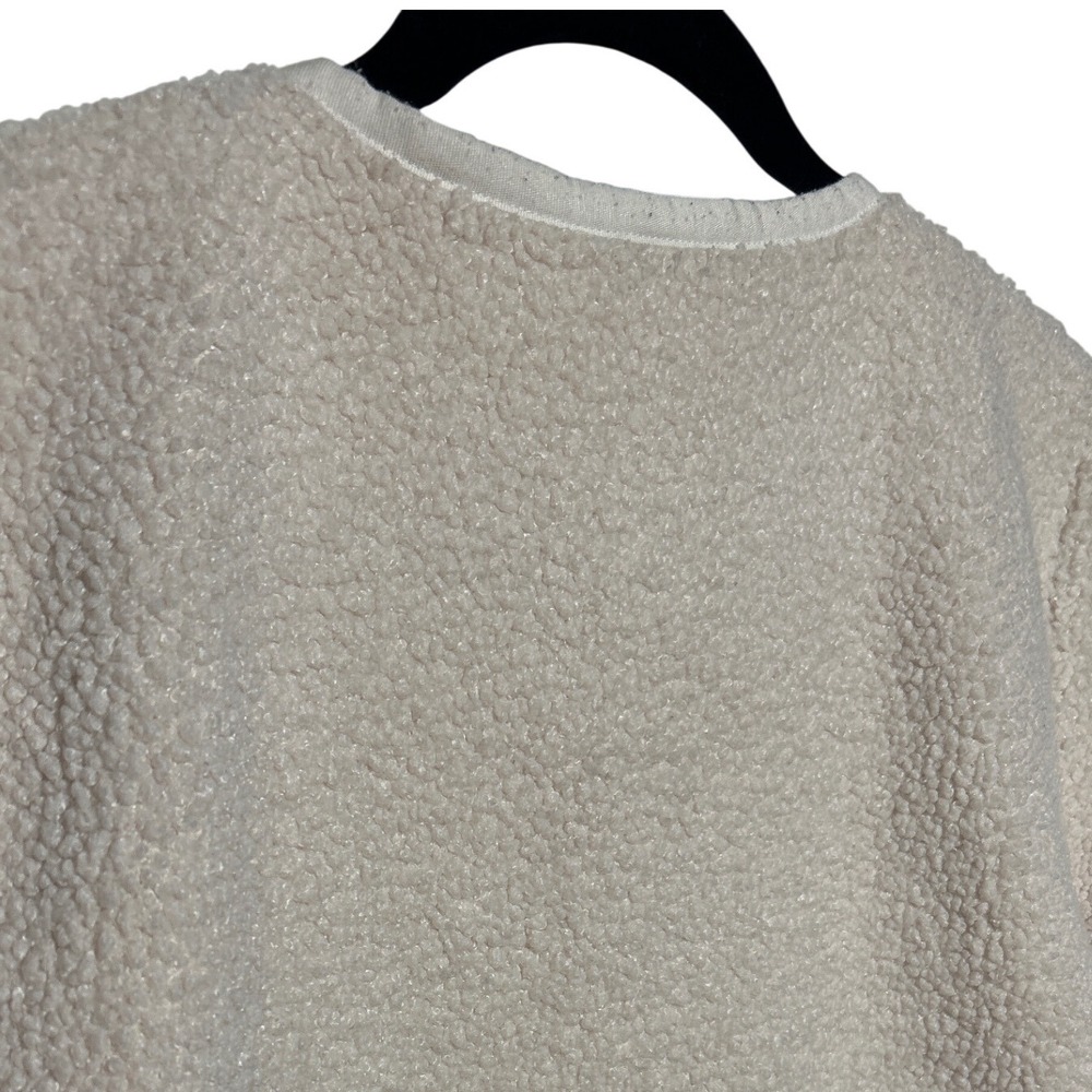 Ann Taylor Cream Teddy Fleece Button Front Cardigan Jacket Women's Size Medium - Picture 7 of 9